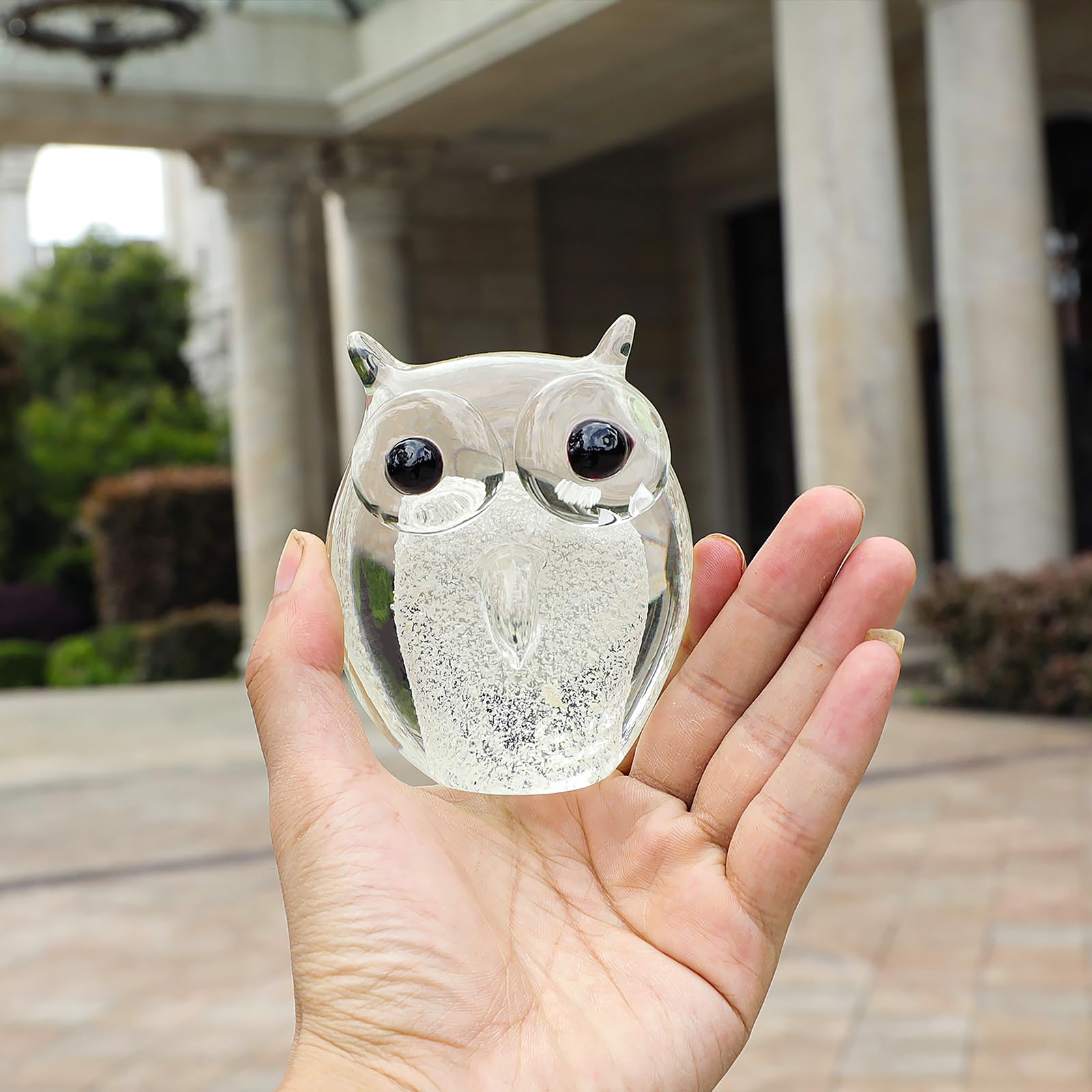 Amazon.co.jp: NaneTidy ガラス フクロウ 置物 収集品 アート 