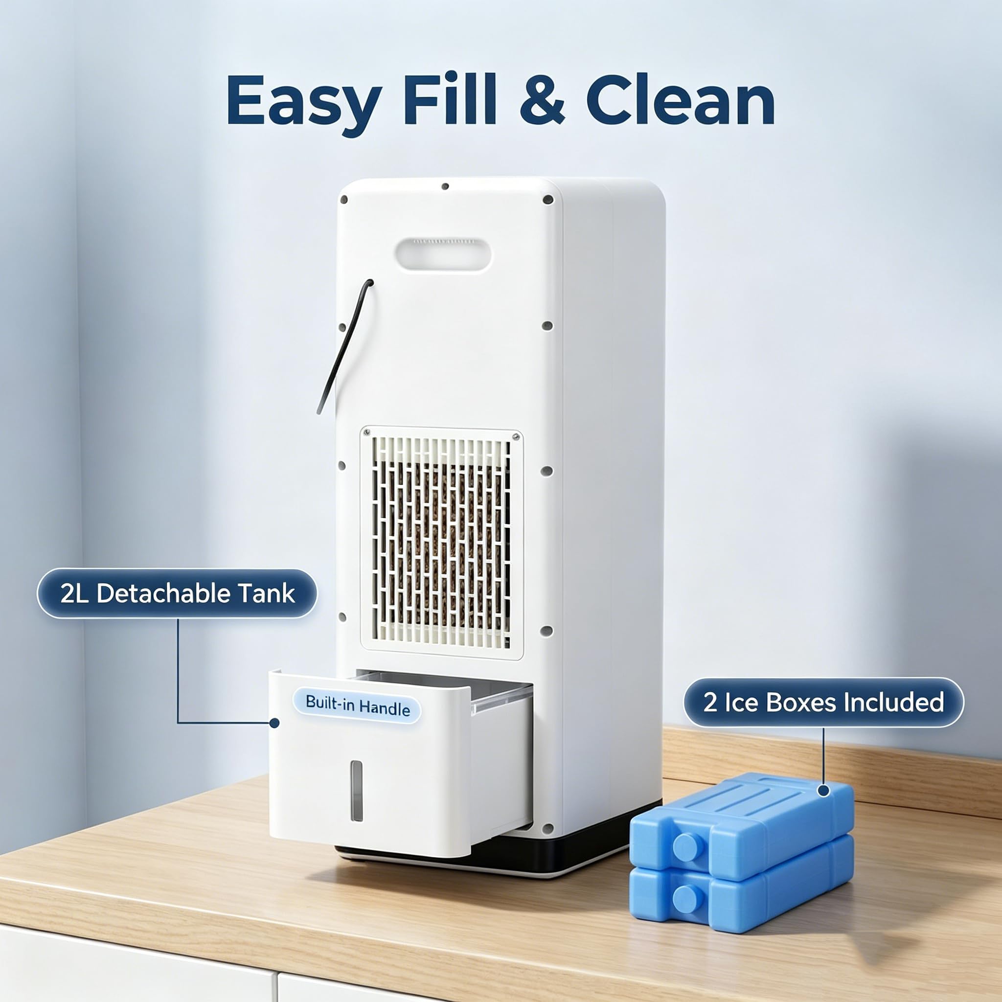Epicoole Tragbare Klimaanlage 2-in-1 Wandkühlventilator Plug & Play Energieeffizient