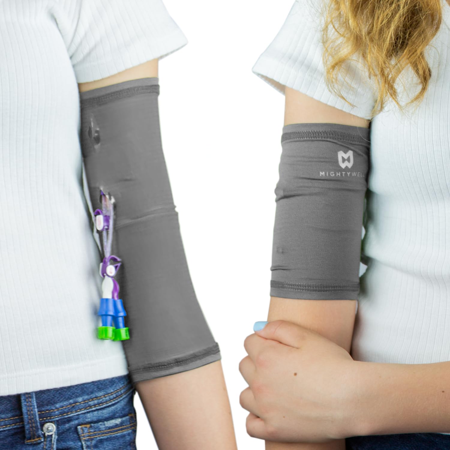 Mighty Well PICCPerfect PICC Line Cover: Soft Touch Double Layer PICC Line Arm Cover | Solid Cement, Medium