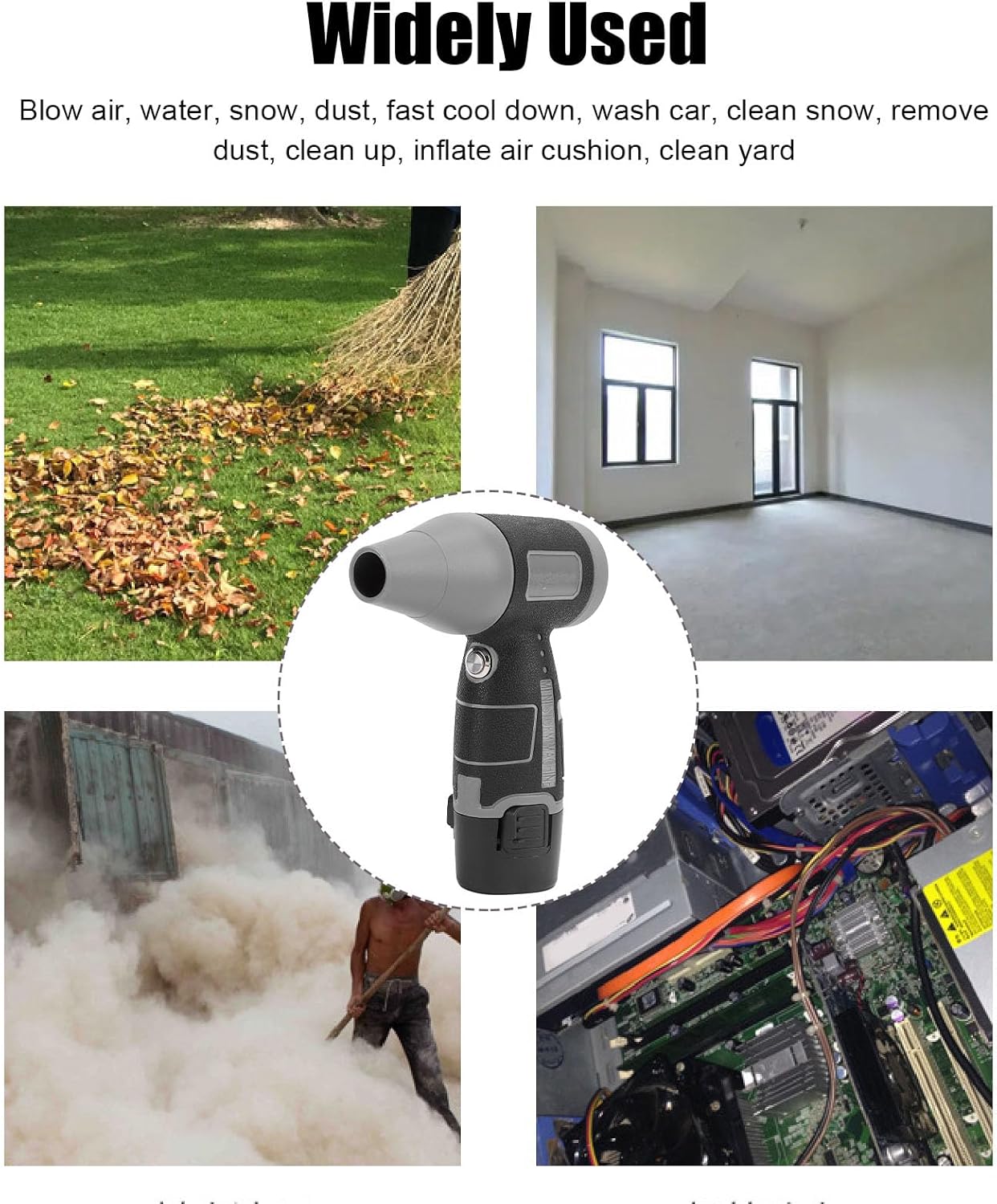 Turbo Air Blower 1050W 130000 RPM Powerful Portable Handheld Dry Blower for Car Wash Dust Snow Removal (US Plug)