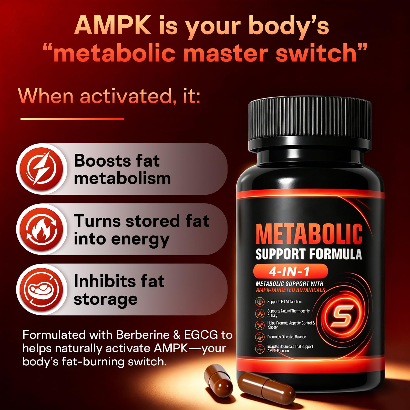 4-in-1 Thermogenic Fat Burner with Weight Loss, 60 Capsules — Amazon image 5