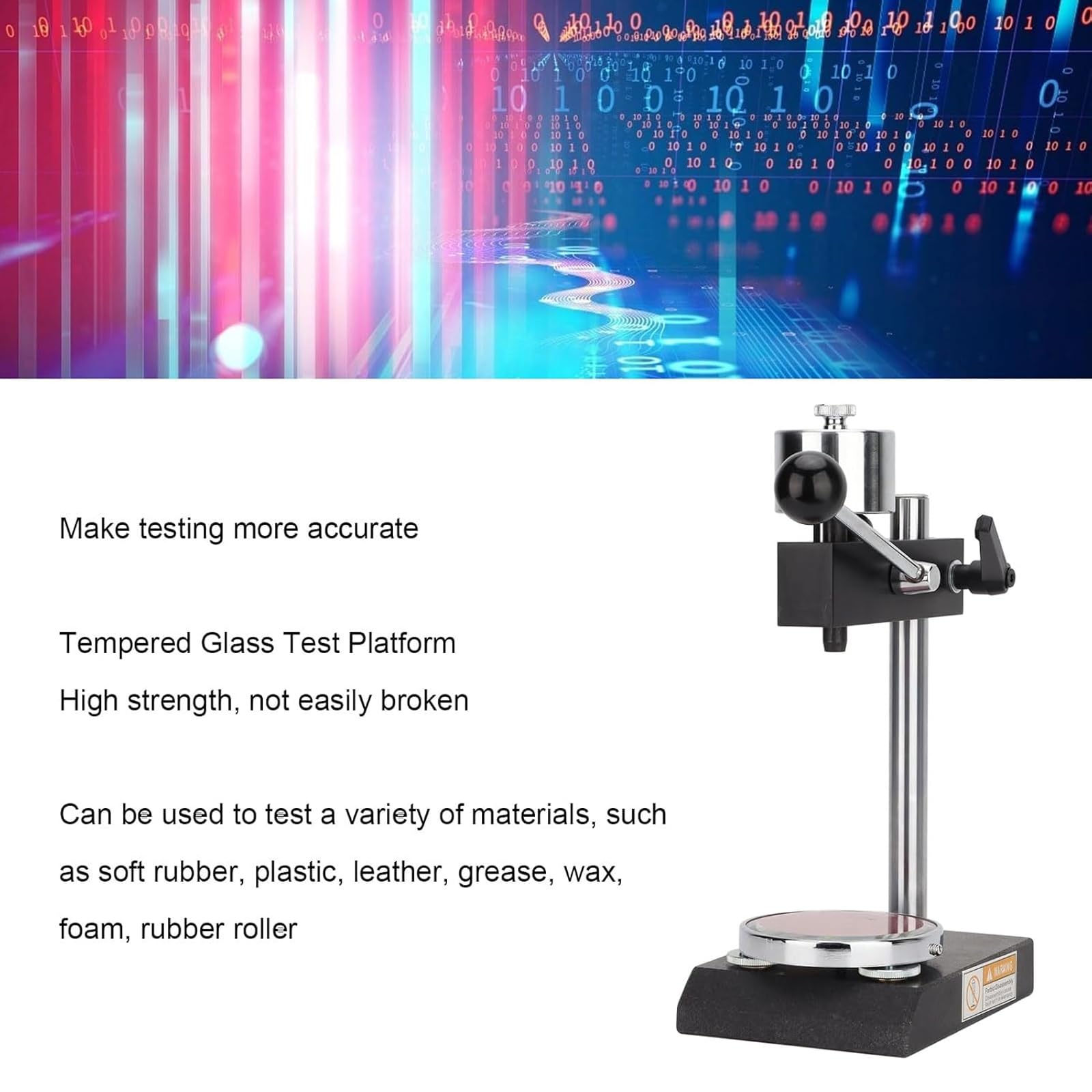 Soporte para medidor de dureza para durómetro, plataforma de metal resistente y duradera, base ajustable para lecturas precisas, pruebas de laboratorio y materiales industriales