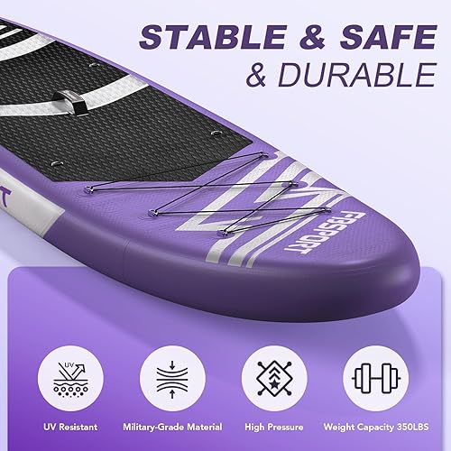 Vista 77 de FBSPORT Tabla de remo de pie prémium de 11 pies, tabla de yoga con accesorios duraderos de SUP y bolsa de transporte, amplia posición, control