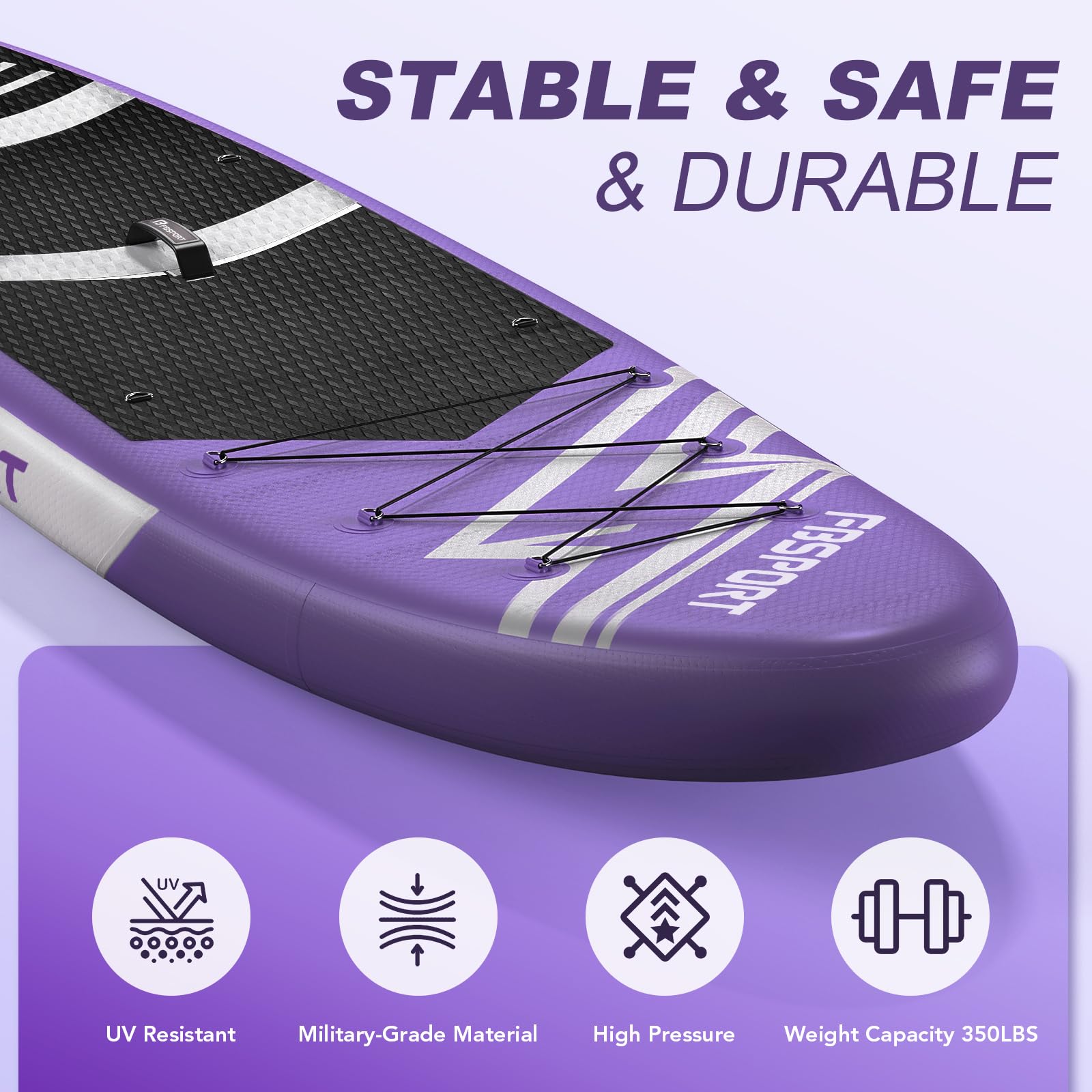 FBSPORT Tavola da SUP Gonfiabile SUP, Stand Up Paddling Board, Stand Up Paddle Board Gonfiabile per Stand Up Paddling 15CM Spessore, Surf con Alluminio Regolabile SUP Paddle + Pompa