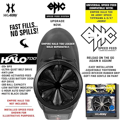 Miniatura 17 de HK Army Universal Epic Speed Feed Paintball Cargador Tolva Accesorio para Halo/Invertir también, Pinokio, Velocidad, A5, X7