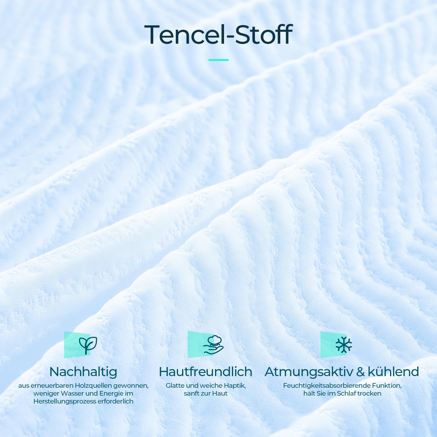 LINSY HOME Matratzentopper Gel Topper 90x200cm,7,5cm Höhe Topper aus Gel Memory Foam, H2/H3 Härte Gel Matratzentopper, mit Waschbarer Tencel™-Bezug
