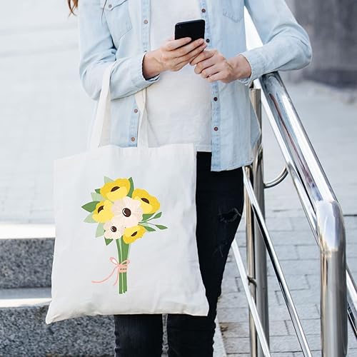 Miniatura 7 de Mimorou 48 bolsas de algodón de sublimación de 13 x 15 pulgadas, bolsa de lona en blanco reutilizable a granel con asas para sublimación, bricolaje,