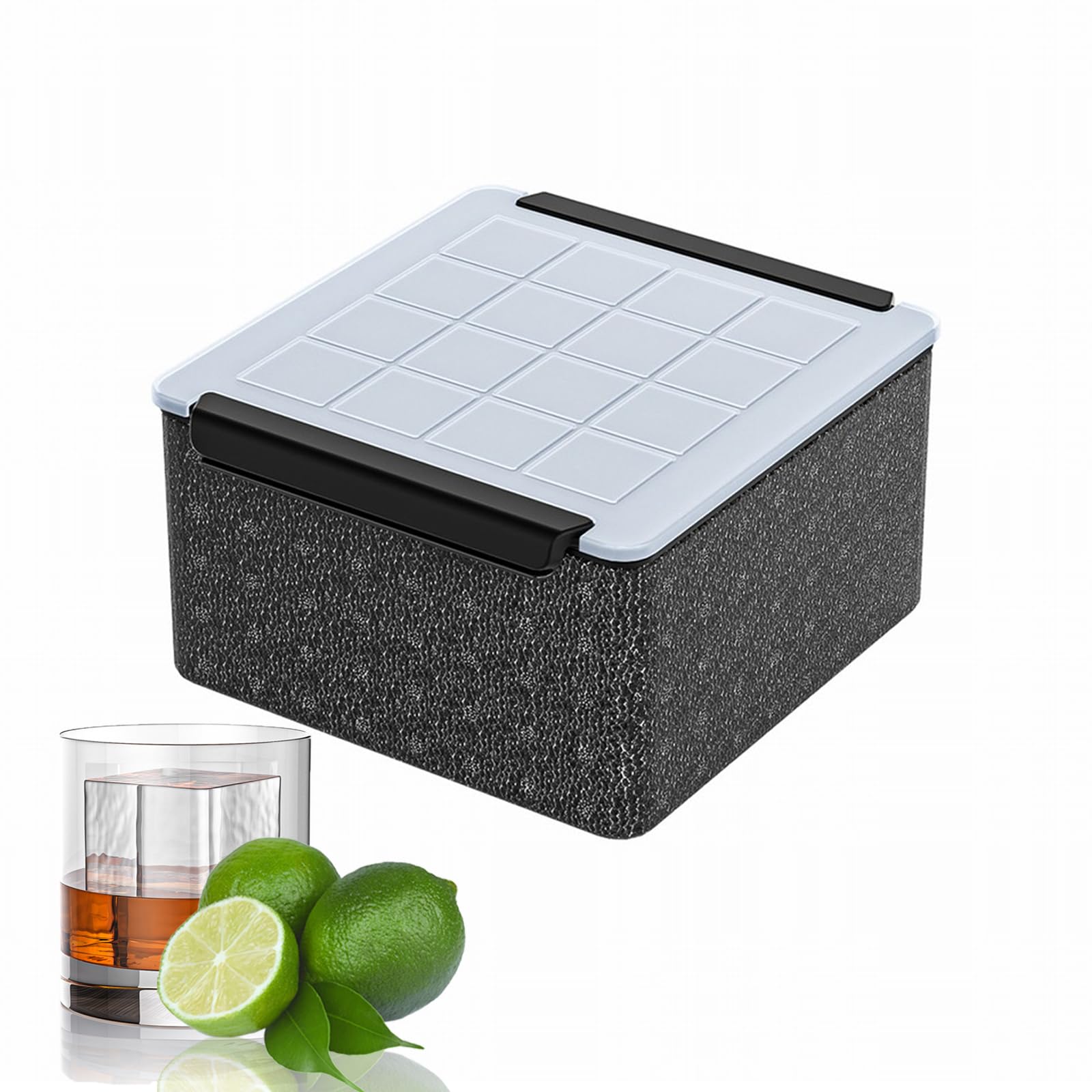 Máquina para hacer cubitos de hielo transparente, 1.7 x 2 pulgadas, 16 cubitos de hielo transparentes para whisky y cóctel