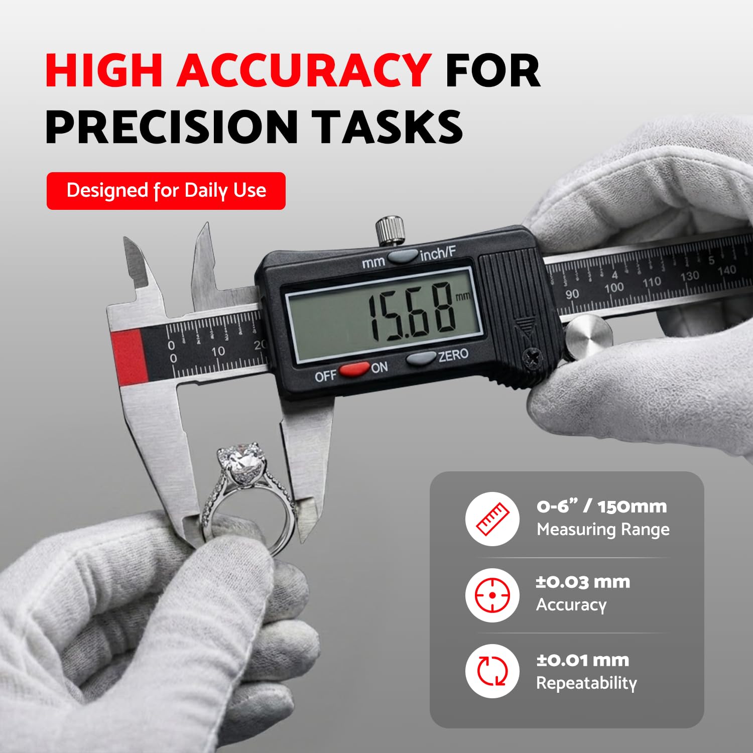 Calibrador digital de 6 pulgadas