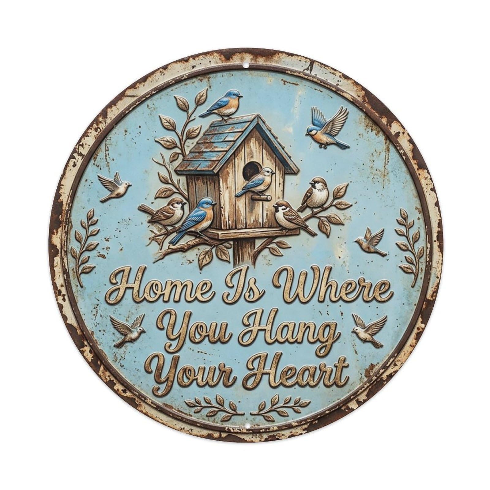 Birdhouse Welcome Porch Metal Tin Sign