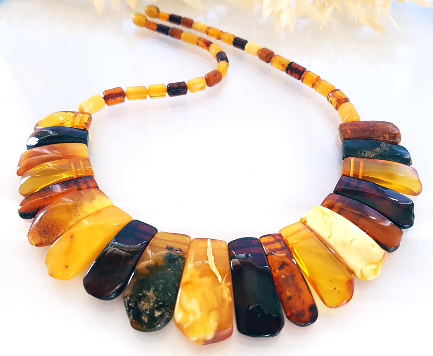 Large Baltic Amber Necklace Collar Women/Certified Genuine Baltic Amber