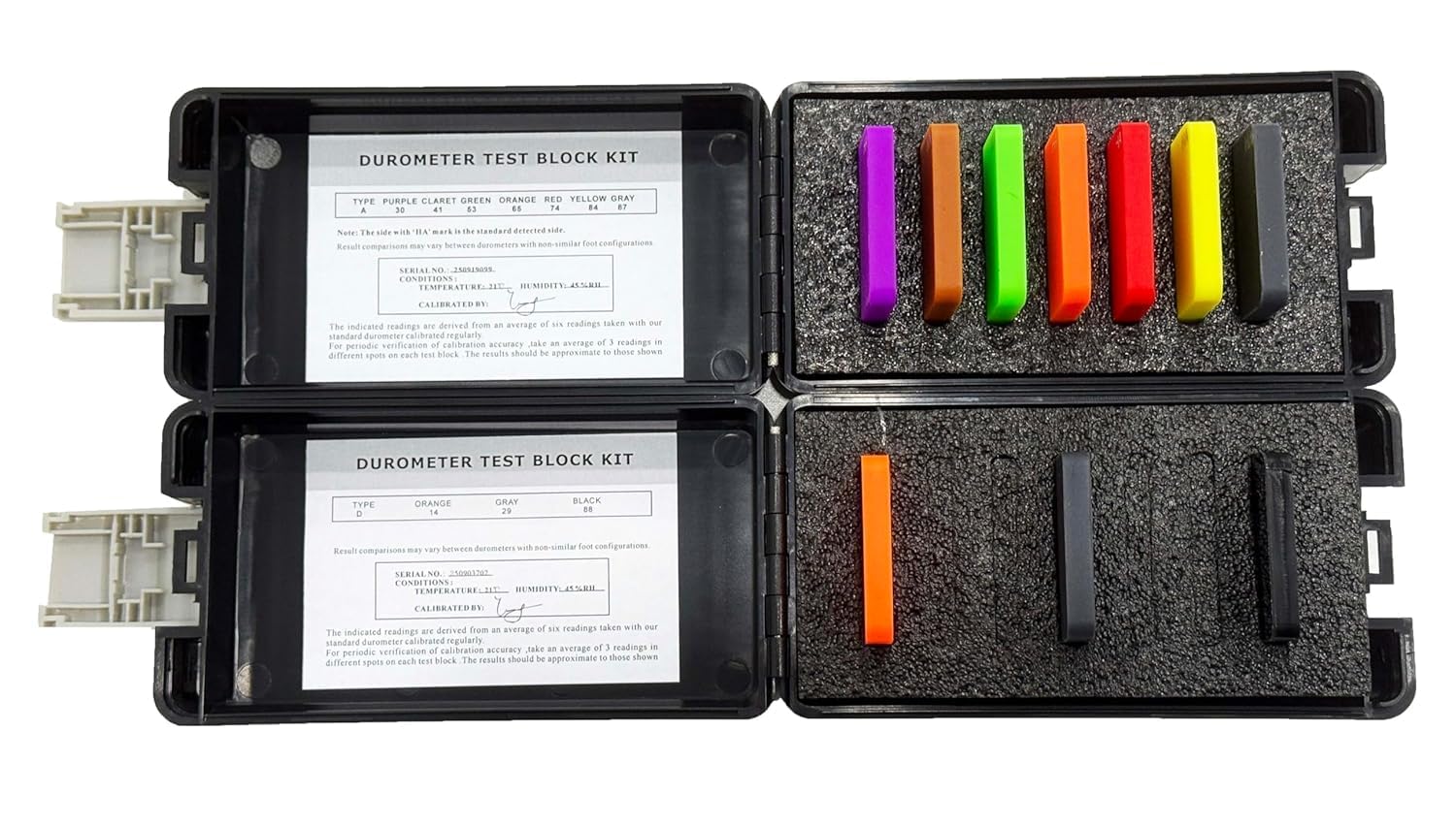 Shore A & Shore D Durometer Rubber Hardness Test Block Kits