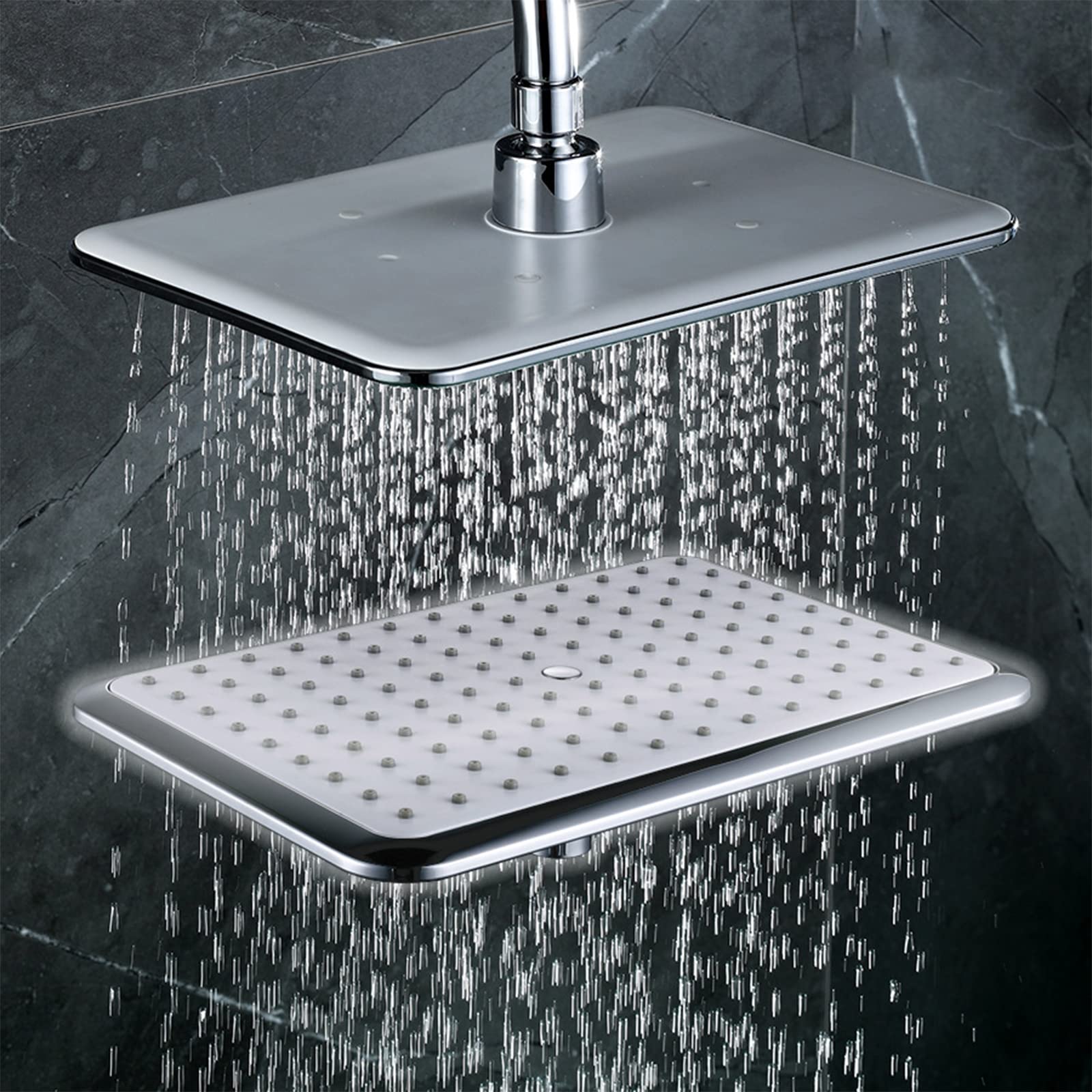 Soffione doccia a pioggia ad alta pressione, grande, in ABS, con getto a cascata, copertura completa del corpo, esperienza doccia regolabile per il massimo relax
