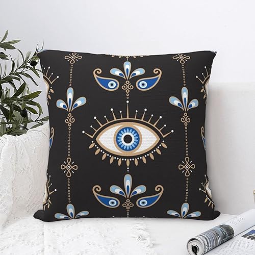 Miniatura 5 de Funda de almohada decorativa con símbolo oculto de mal de ojo, fundas de almohada cuadradas estándar para sofá, cama, 18 x 18 pulgadas