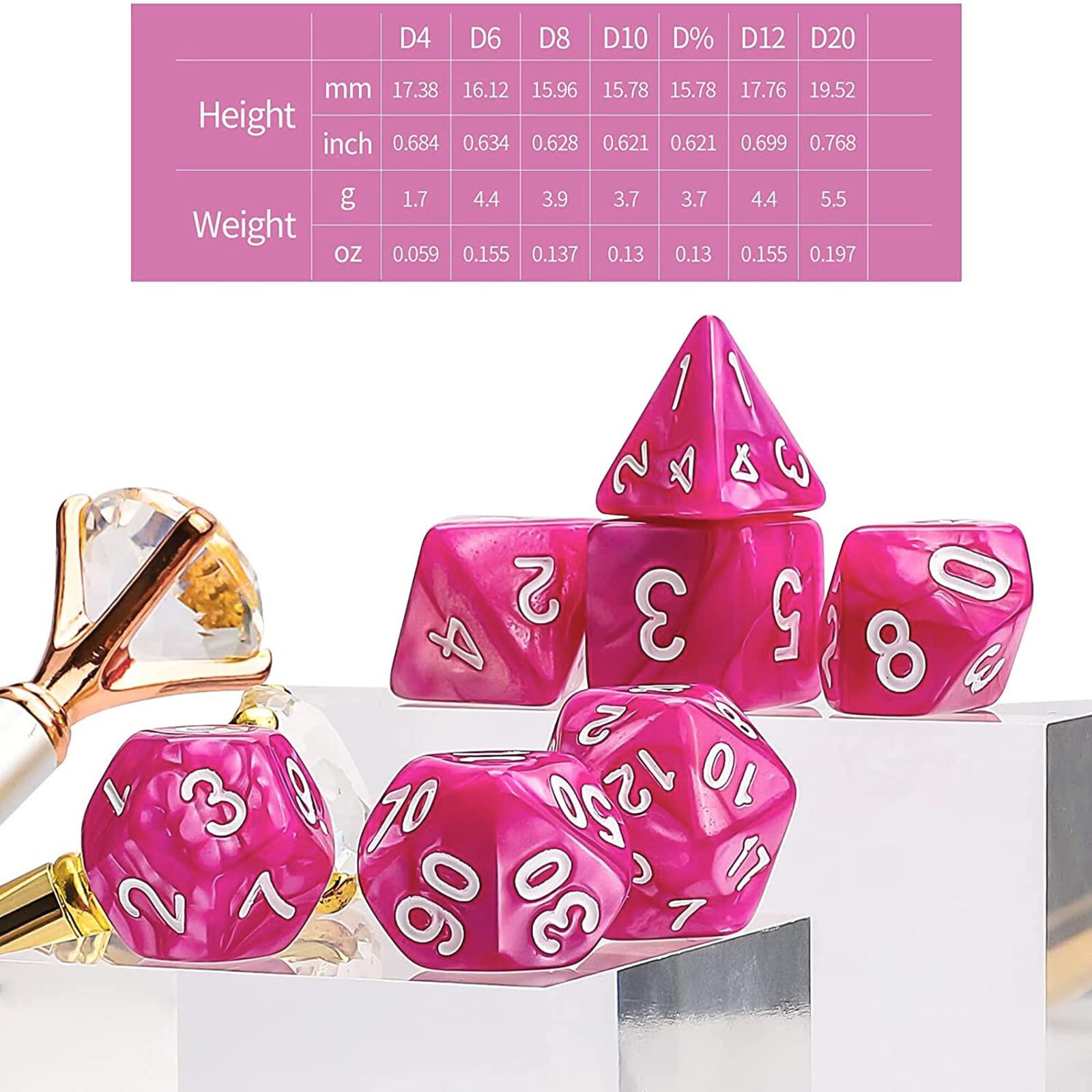 Set di Dadi 10 D20 perle 70 pezzi poliedrici e RPG DND Cielo stellato Giochi da tavolo W20