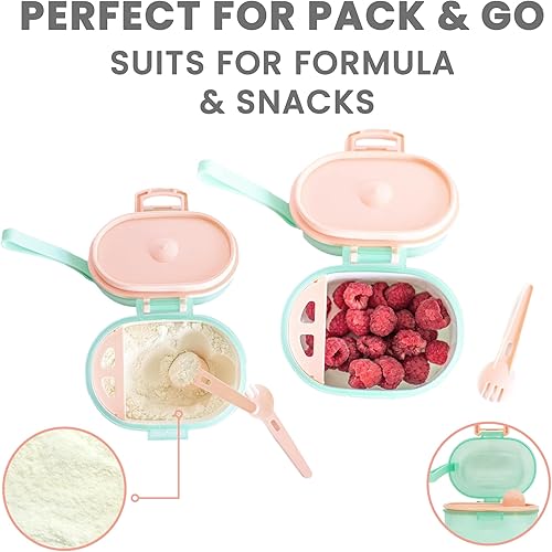 Miniatura 3 de Lulyboo Contenedor de leche en polvo de fórmula - Almacenamiento hermético y apto para viajes, con cuchara y tenedor