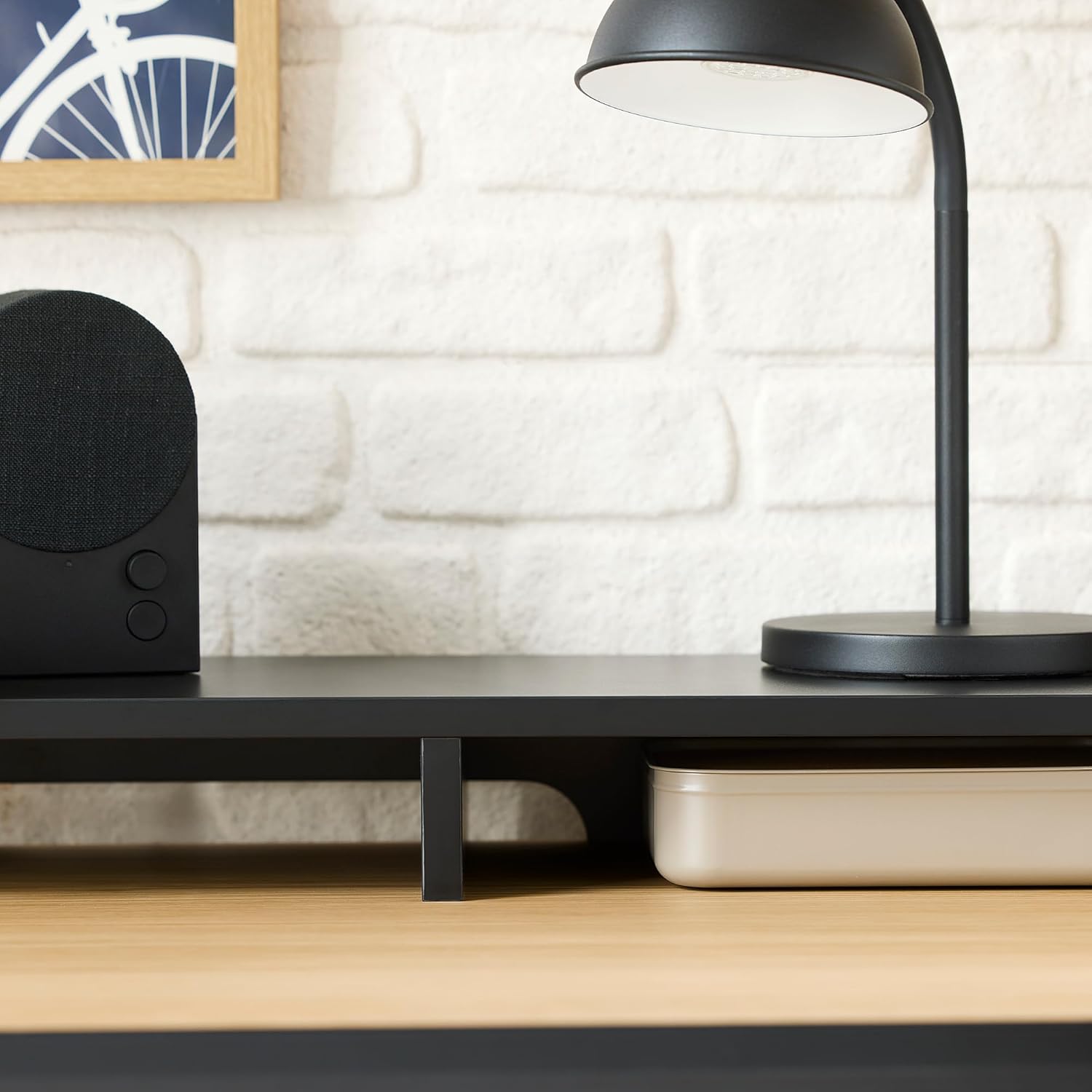 SMÖRKULL/MULLSJÖ Desk and chair, oak veneer/dark grey