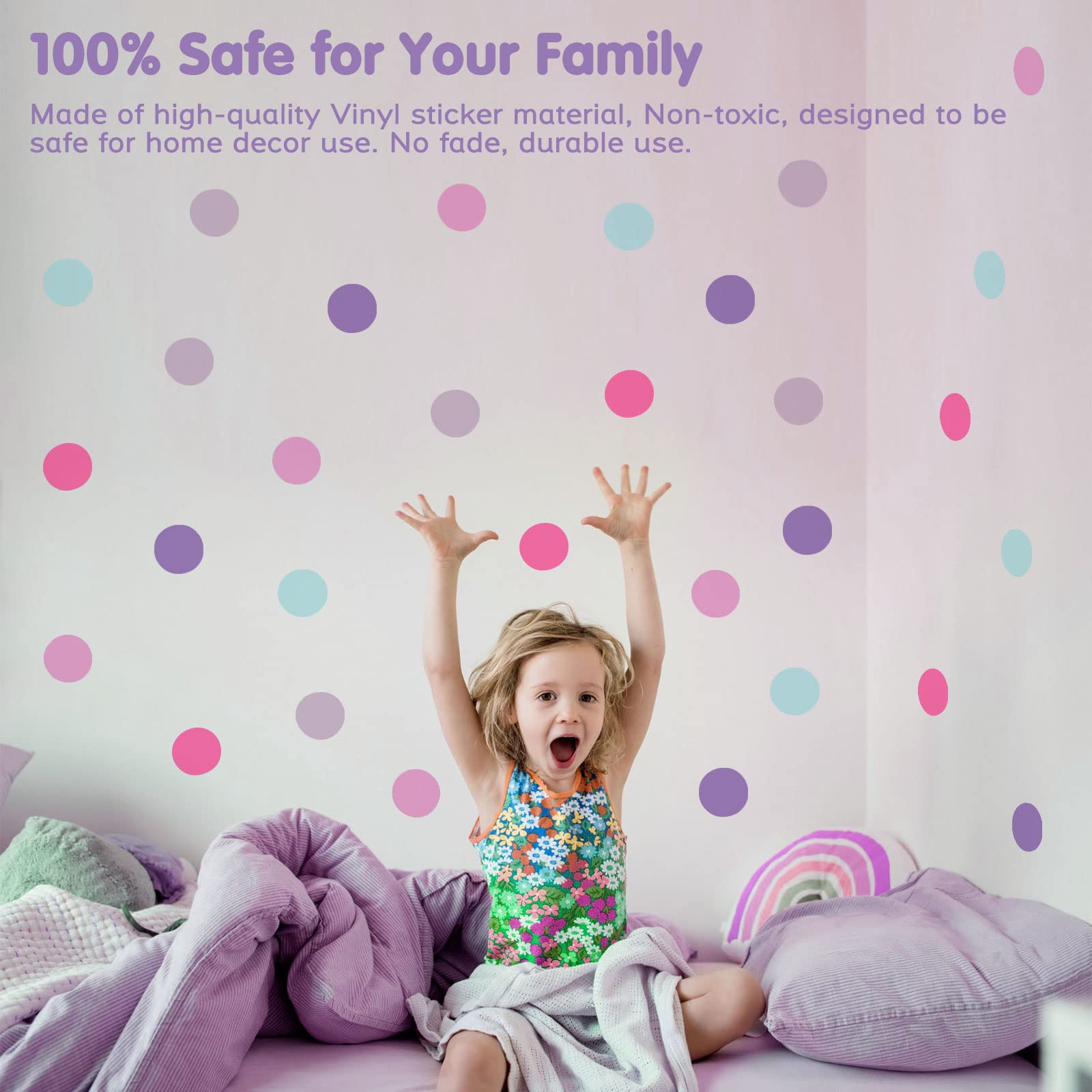 Pink And Purple Polka Dot Wall Decals High Resolution Photos Beige