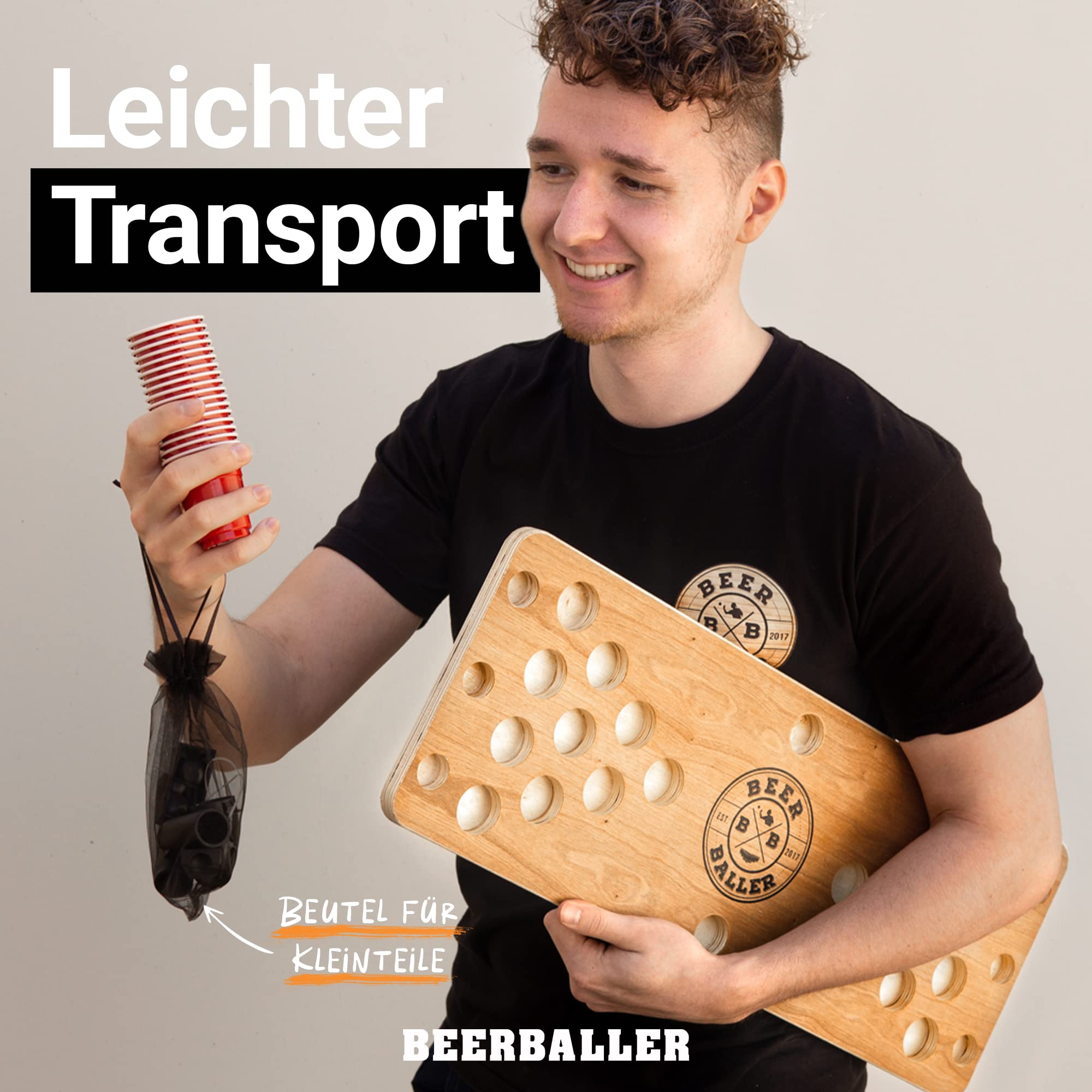 BeerBaller® Shot Pong - Bierpong als Shot Version | TRINKSPIEL NEUHEIT 2022 | Inkl Ersatzteile | 24 Shot Beer Pong Becher | Party Gadgets | Trinkspiele für Erwachsene | Saufspiele Partyspiele ab 18