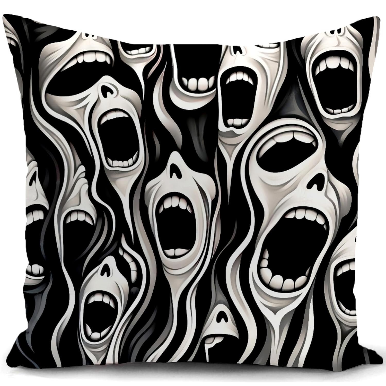 Huashuzi Scream Cushion Cover Horror Gifts Ghostface Merchandise Decor Throw Pillow Case Home For Livingroom Couch Sofa 18"X18"(45X45cm)