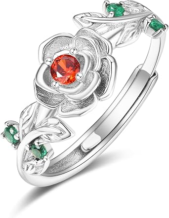 S925 Sterling Silber Ringe f r Frauen Rose Schmuck Rosegold Mama Geburtstag Hochzeit Jahrestag Geschenke Freundin Tochter Ring mit Geburtsstein