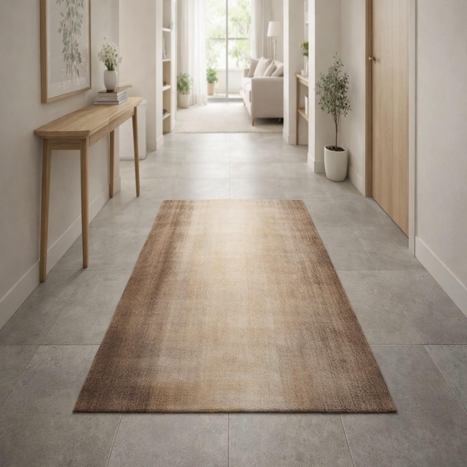 Tapis vintage abstrait marron 150x220 cm pour salon et chambre