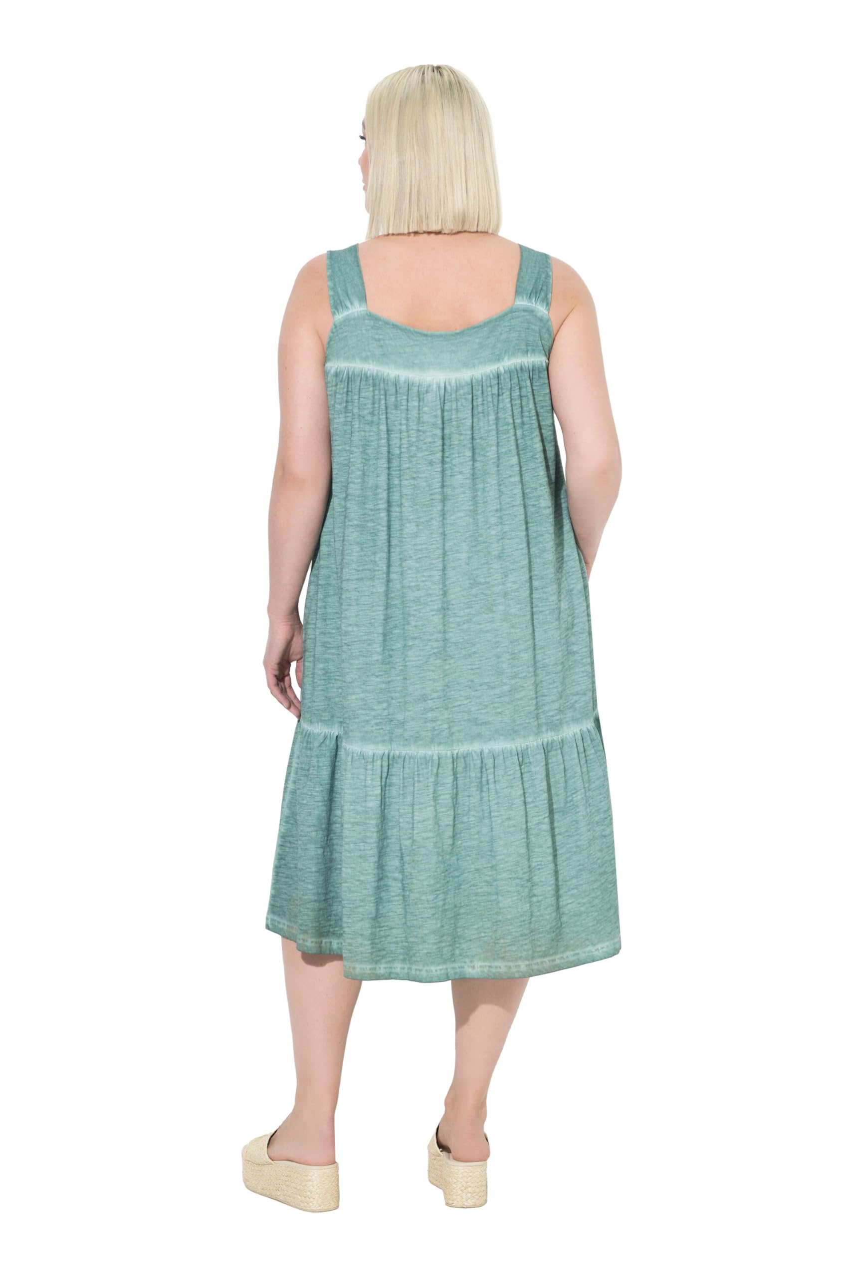 Ulla Popken Jerseykleid Mit Mit Volants Und Eingriffstaschen Robe Femme