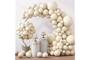 129Pcs Sand White Balloons Different Sizes Beige Balloons Garland