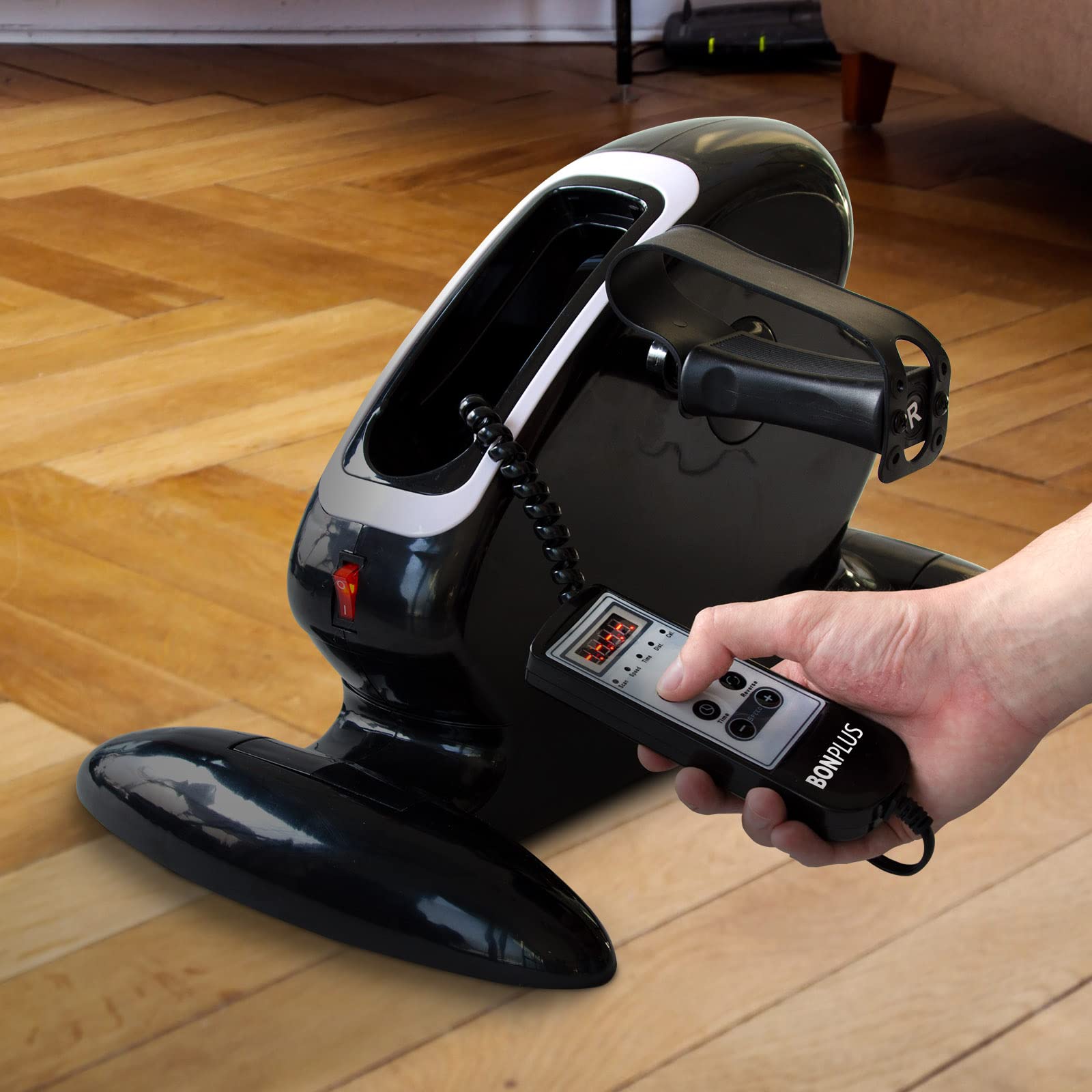 Mini Vélo Électrique Pédalier 12 Niveaux de Vitesse Télécommande Bidirectionnel 5 Modes Réhabilitation