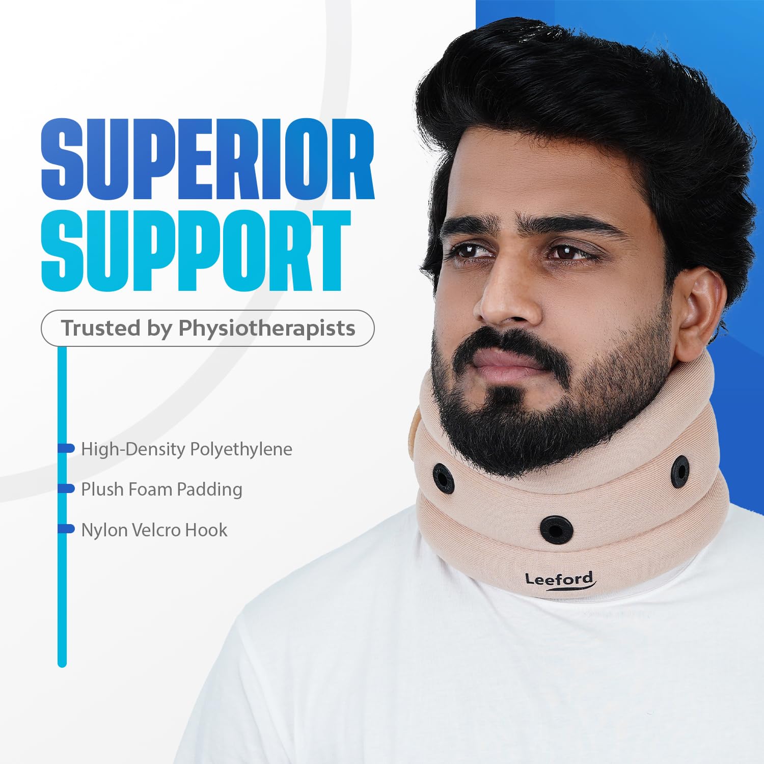Leeford Ortho Soft Cervical Collar for Neck Pain & Spondylitis | Neck Support for Cervical Pain | Breathable Neck Band for Men and Women, Adjustable, and Skin-Friendly Size - Small - Image 5 thumbnail