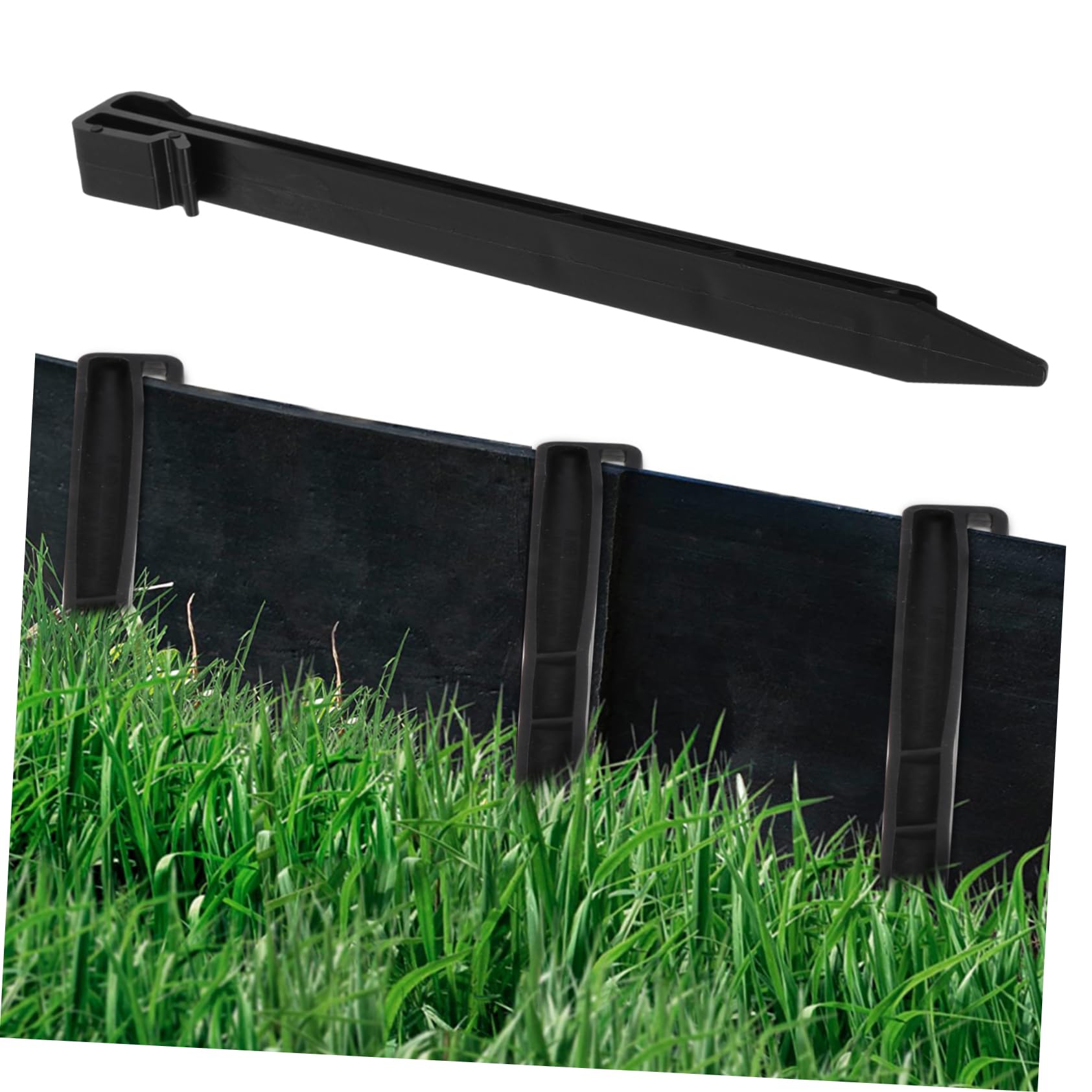 Piquets de Jardin en Plastique Noir 20 Pièces, Compacts