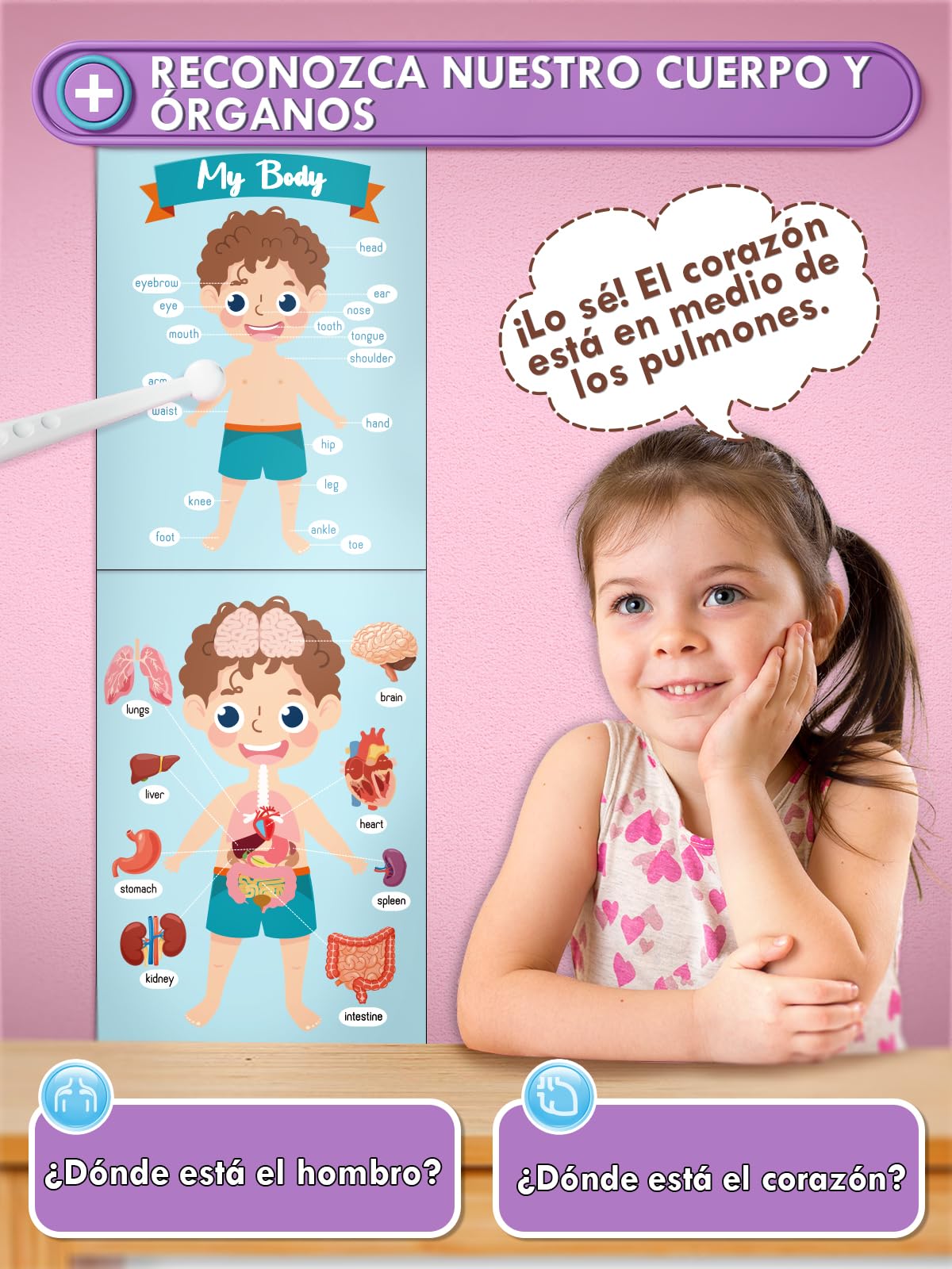 Lehoo Castle Maletin Medicos Juguete de Madera, Juguetes para Niña 3+ Años, Kit Medico Infantil, Doctora Juguetes, Regalos Niña 5 Años(Rosa)