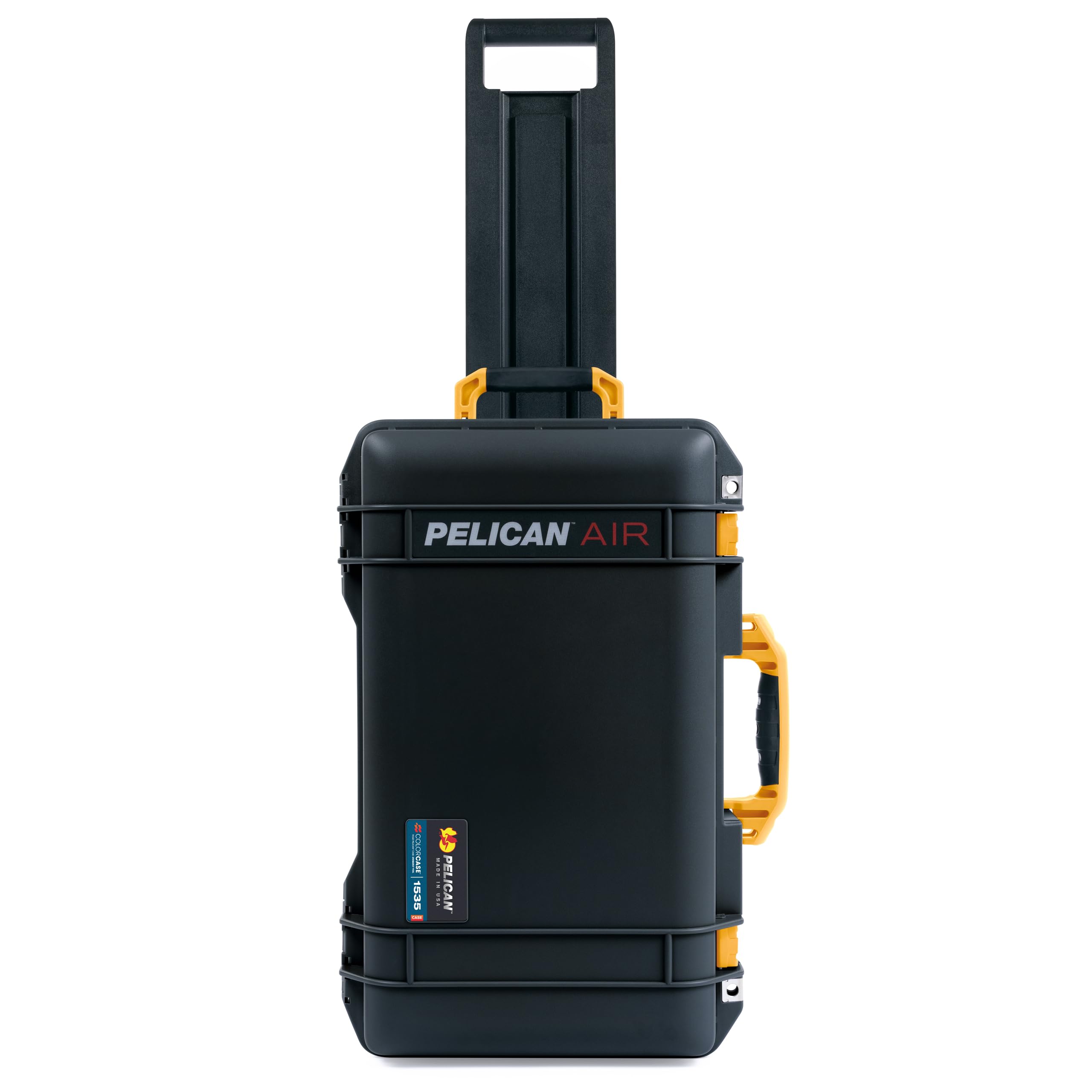 Black Pelican Air 1535 Carry-on Case - Comes empty - Yellow Handles &amp; Latches.