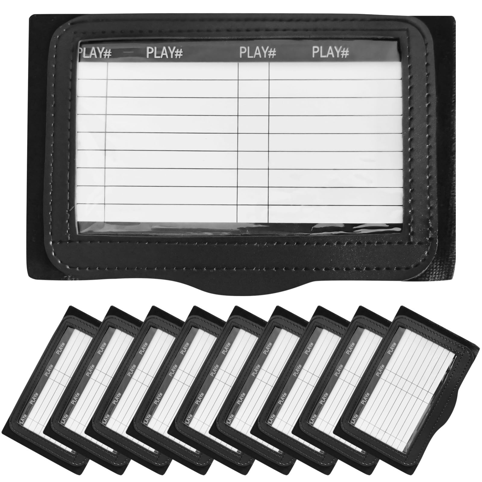 10 fasce da polso per playbook da calcio, misura per adulti, design a 3 scomparti, morbido cotone spandex, adatte per vari sport, 7,9 x 12,4 cm, finestre