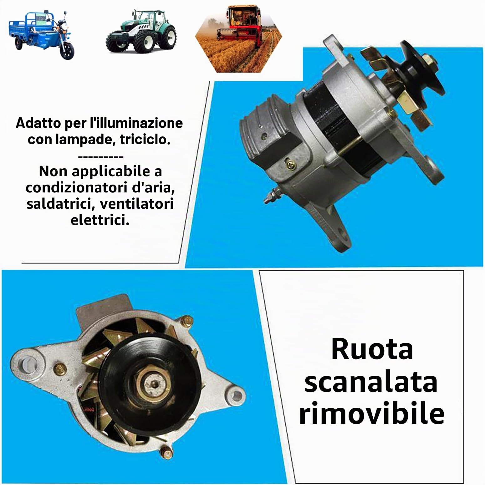 Generatore A Magneti Permanenti 220V 800W / 1300W / 1500W Motore per La Casa della Tensione Costante Senza Spazzole, Core Rame Piccola Alternatore per Tricicli E Motocicli,1500w,220V