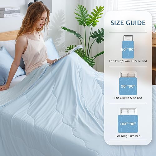 Miniatura 6 de BEAUTEX Edredón refrescante tamaño Queen, manta fresca de doble cara para personas que duermen con calor y sudores nocturnos, Q-Max0.45, mantas de