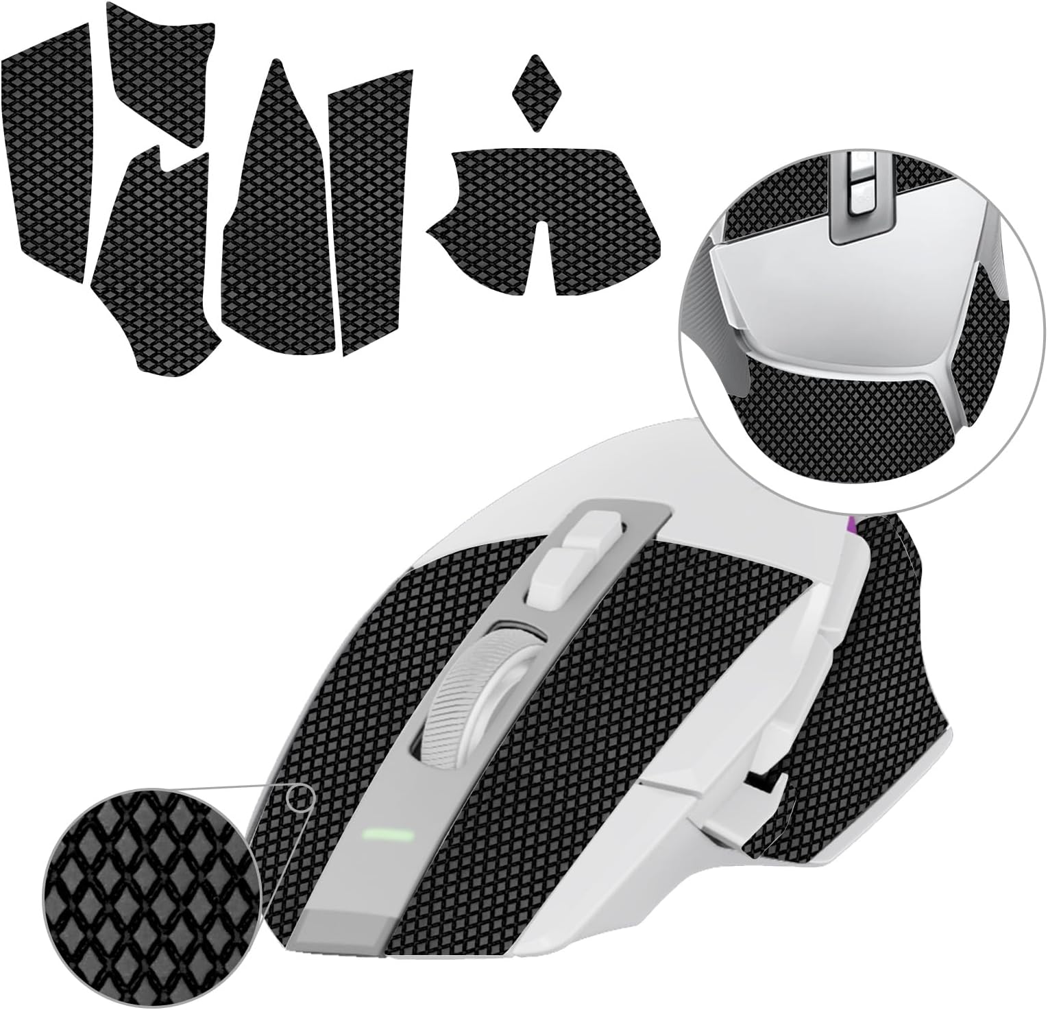 Mouse Anti Slip Grip Tape Compatible with Logitech G502 X Wired / G502 X Wireless Gaming Mouse, Palm Sweat Absorption, Thin 0.5mm, Cut to Fit, Easy to Apply, Mouse Skin