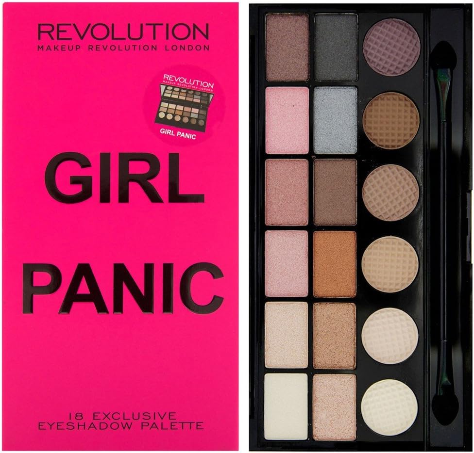 Makeup Revolution Girl Panic Eye Shadow Palette (18 Color) 0.45 oz