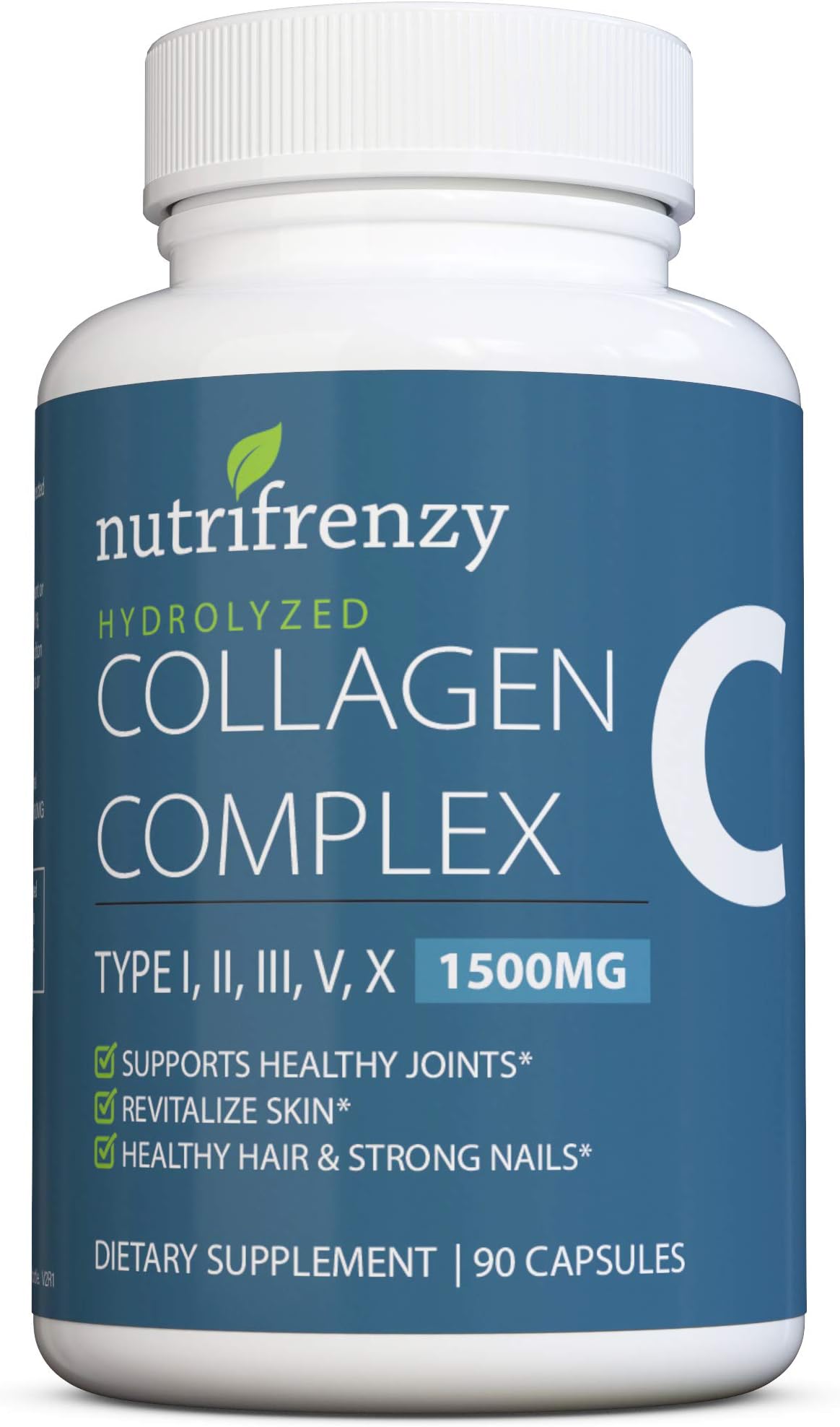 Multi Collagen Pills (Types I, II, III, V & X) - Collagen Peptides , Anti-Aging, Hair, Skin, Nails and Joints (90 Capsules)
