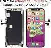Brinonac iPhone 11 Pro Max Screen Replacement Kit, 6.5 Full HD Retina LCD Display COF Touch Screen Digitizer Assembly Set Repair Tool, Waterproof Glue, Tempered Glass