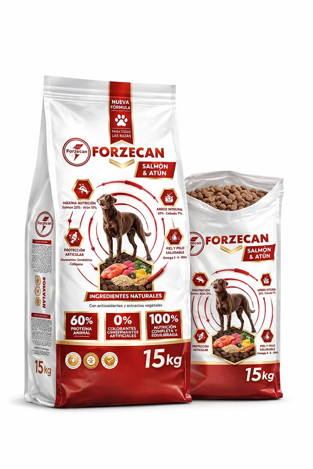 Pienso para Perro Adulto salmón y atún 15 kg con arroz Integral Omega 3 y 6 Alta palatabilidad y energía equilibrada Complet Care