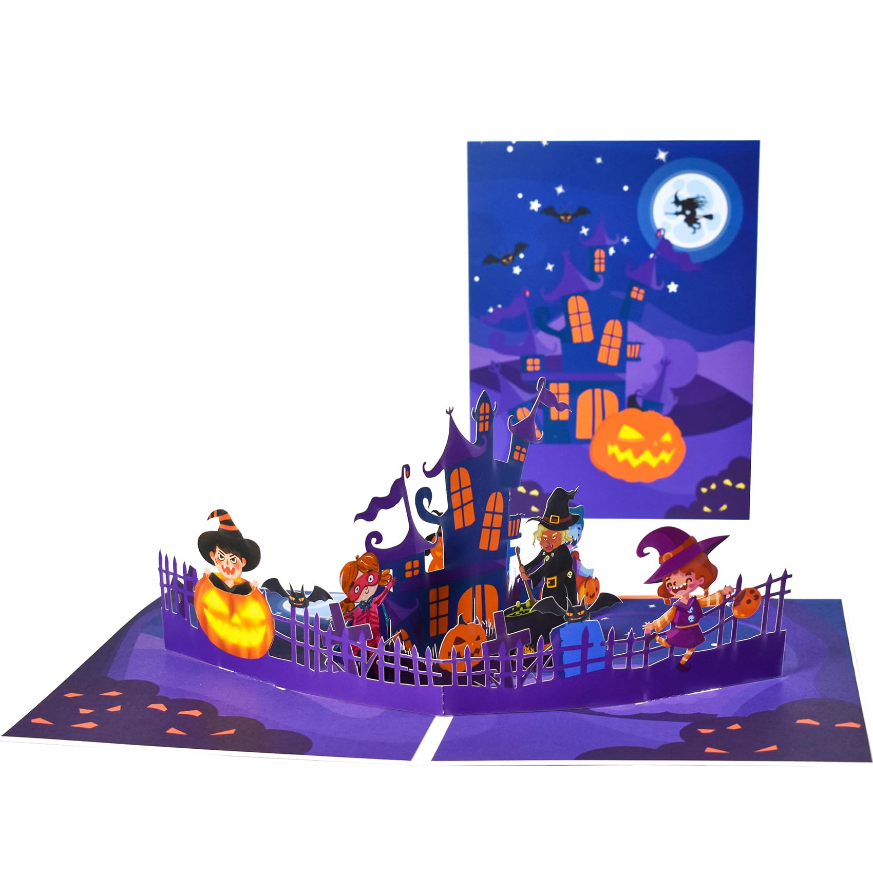 GREETING ART Halloween Cards, Halloween Pop Up Card, Haunted Castle, Pop Up Halloween Card, Haunted Mansion Card, Halloween Greeting Cards for Kids and Aults