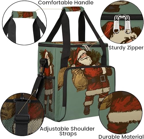 Miniatura 6 de Cafetera con estampado de Papá Noel de Navidad, bolsa de transporte para Keurig K-Mini o K-Mini Plus K-Mini Plus K-Cup Pods, portátil, bolsa de viaje