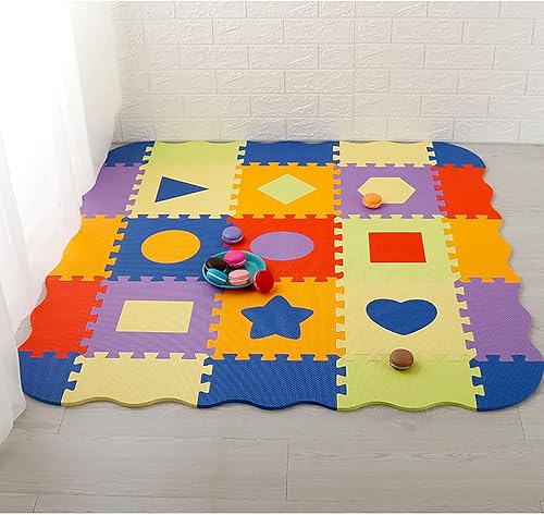 Miniatura 3 de Tamiplay Tapete de juego de espuma para niños, 25 piezas cuadradas entrelazadas, tapete de juego para bebé, tapete de espuma para niños pequeños con