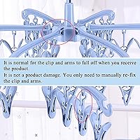 Vista 4 de Estante de Secado Plegable con 24 Clips para Secar Calcetines, Lencería, Ropa de Bebé, Toallas, Estante Giratoria para Secar Calcetines