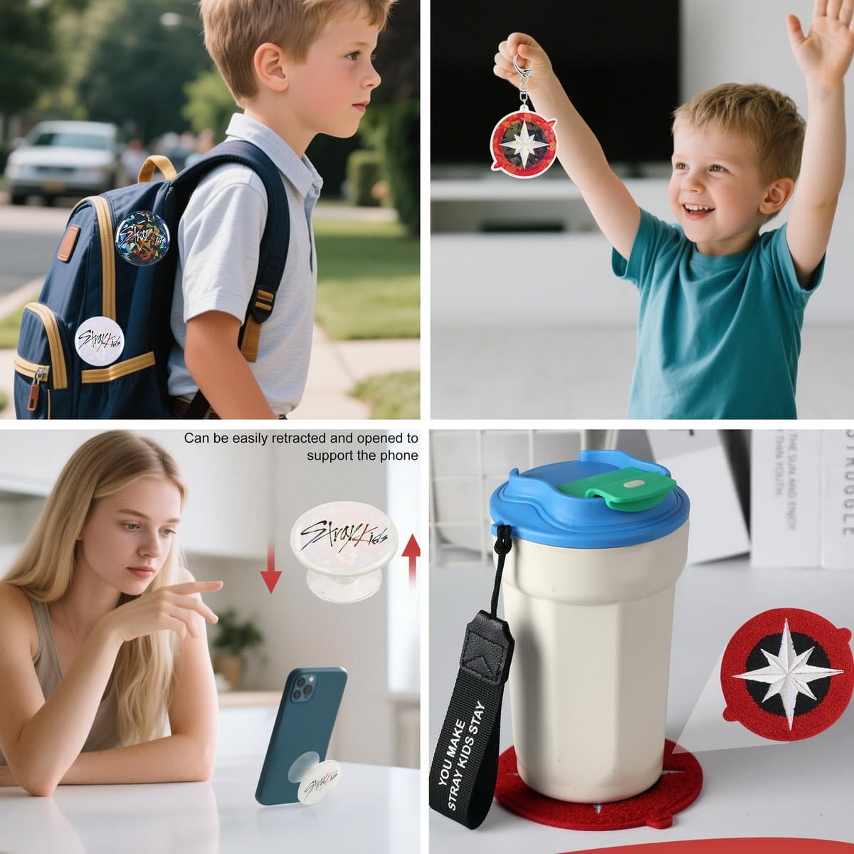 Skz Merch Stray Fans Gifts Set,Including Photocards, Stickers,Photocards Binder, Coaster,Lanyard,Sticky Notes,Keychain, Pins,Mirror - Image 5