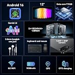 N90 Android 16 tablette 12 inch, tablette Android avec clavier, 2K FHD+ Comprimé, 5G Wifi, 24 Go+128 Go/2TB, Visage ID, 9000 mAh, 4 Garantie ans, Widevine L1, OTG, 1217-BOX, Cas & Pen