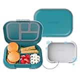 Chill Kids Leak-Proof Lunch Box - 4-Compartment Bento Box with Built-In Ice Pack, 3.3 Cup Capacity, PFAS & BPA-Free, Microwave & Dishwasher Safe, Ideal Size for Ages 3 to 7 (Truly Teal)