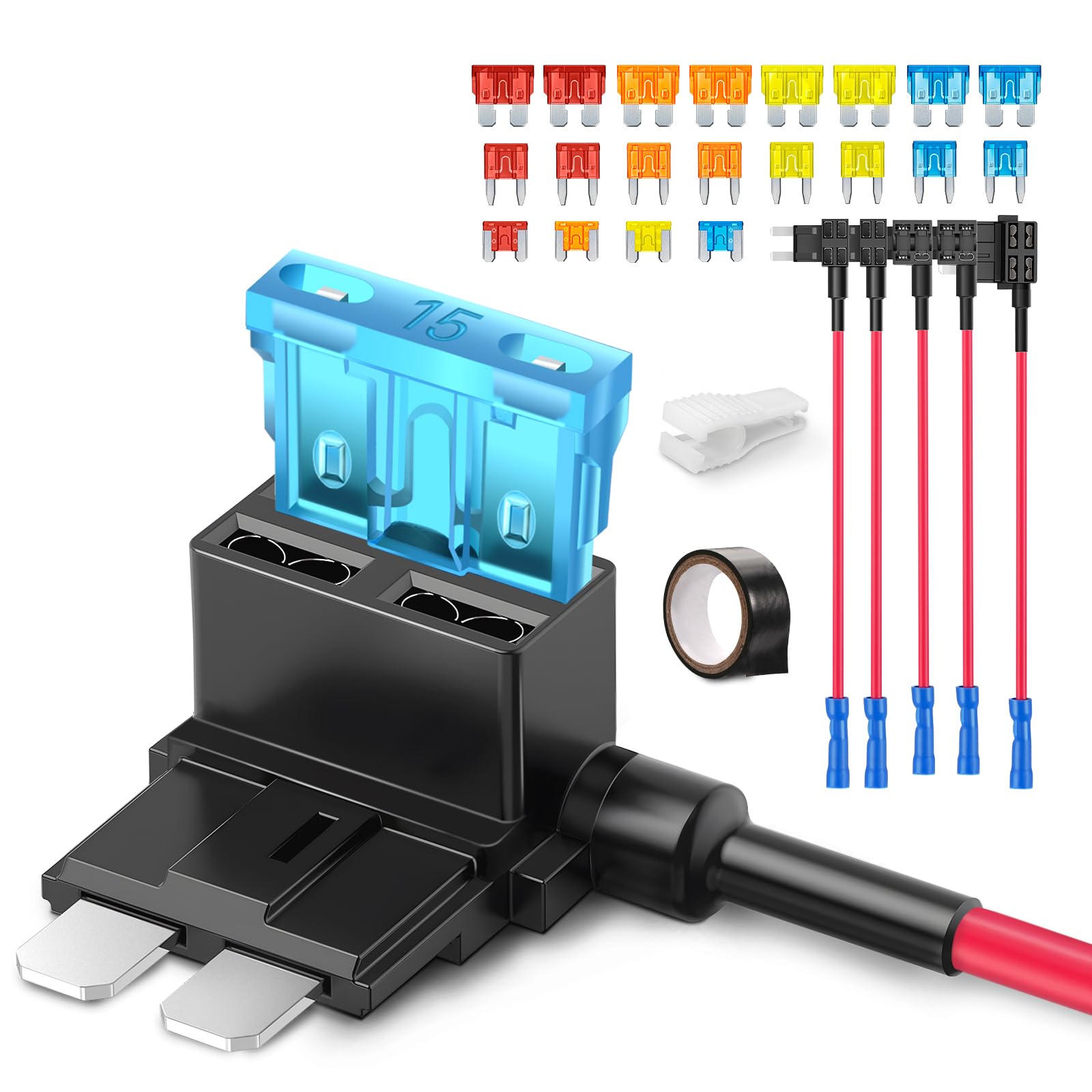 JOREST 6Pcs 3Types Fuse Tap Adapter Kit