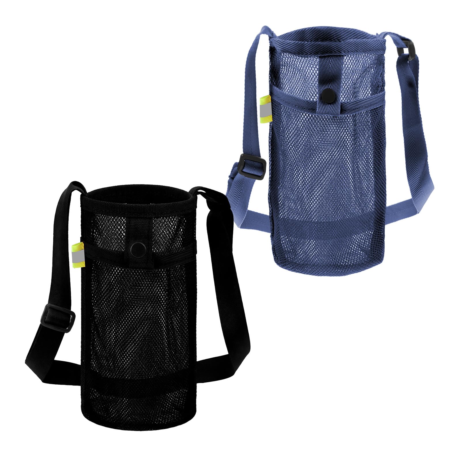 Tweruna 2 PCS Water Bottle Holder with Strap, Water Bottle Carrier with Adjustable Shoulder, Light Bottles Sling Bag for Hiking, Walking, Camping, Travel (Black, Navy Blue)
